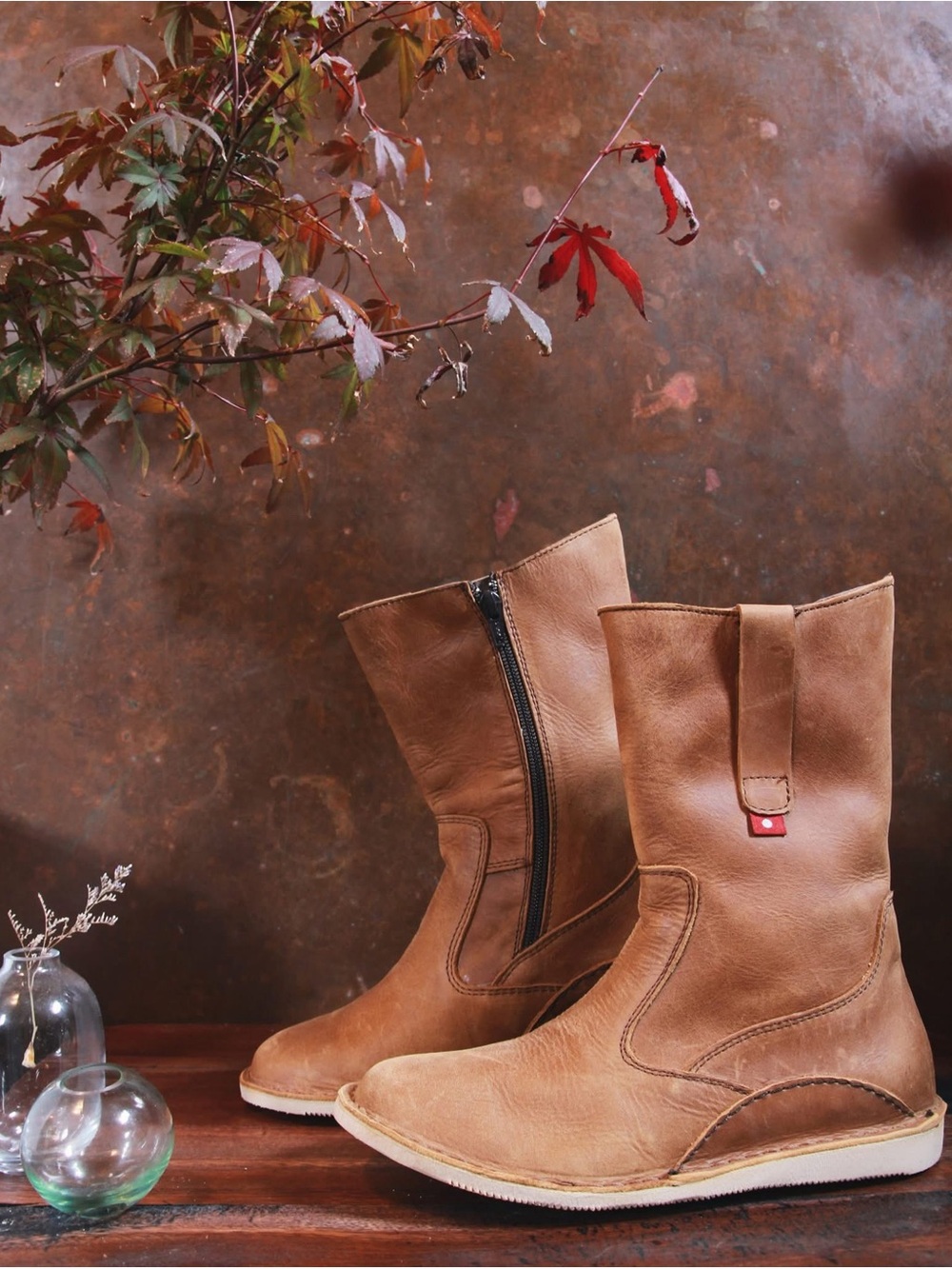 Oliberté - Yabela Mid-Calf Riding Boots - Rustic Brown Pullup - Women’s 7